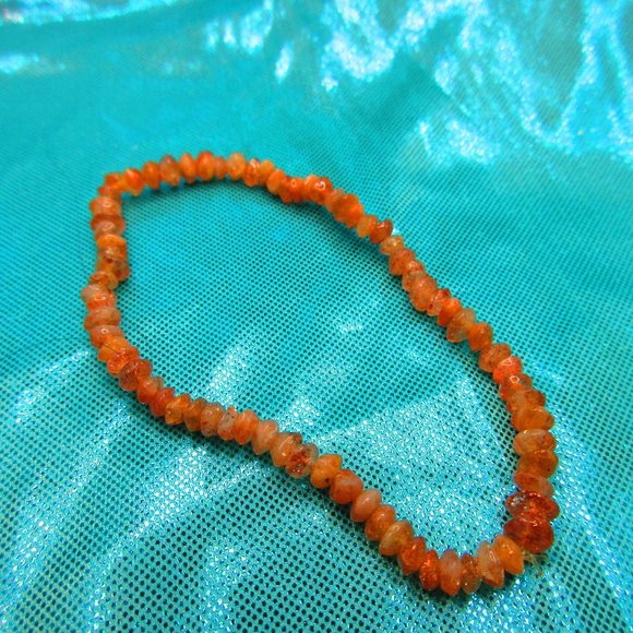 Sunstone 4mm Rondelle 7" Stretchy Gemstone Bracelet - Picture 2 of 3